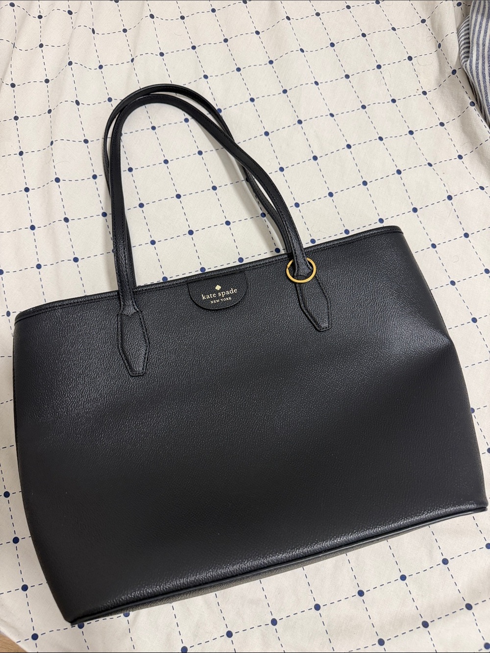 kate spade Black Leather Double-Handle Tote